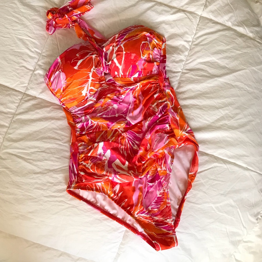 Ralph Lauren Pink & Orange Floral Swimsuit
